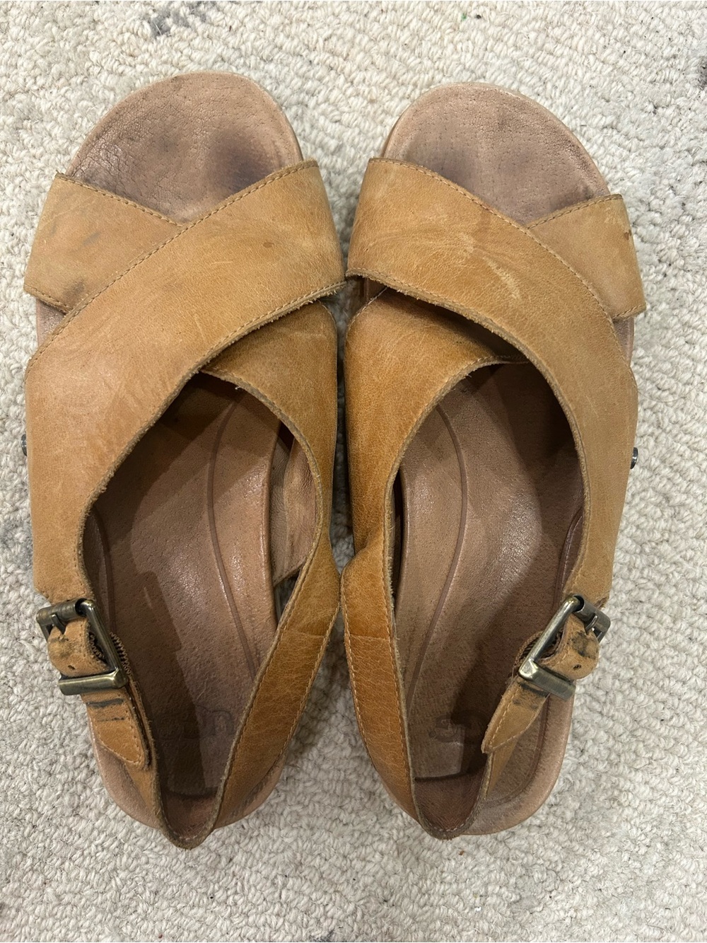 UGG Women's Crisscross Suede Sandals in Tan